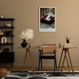 Paul Sinus Leinwandbild 60x90cm Velocità Rossa Leinwandbild futuristischer Sportwagen in einer historischen Gasse Dynamik trifft auf zeitlose Eleganz