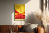 Paul Sinus Wandbild in 40x60cm The Sun's Curtain – Abstrakte Wellen in leuchtendem Gelb und Rot für moderne Wohnräume