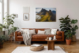 Sinus Art Wandbild 120x80cm Faszinierendes Bergmassiv an der Küste mit einzigartiger Topografie für starke Raumwirkung
