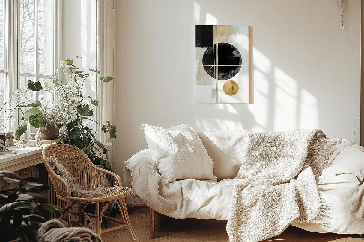 Paul Sinus 60x90cm Wandbild Abstrakte Harmonie – Powerdesign trifft Fokuskunstwerk in moderner Kreis- und Linienkomposition