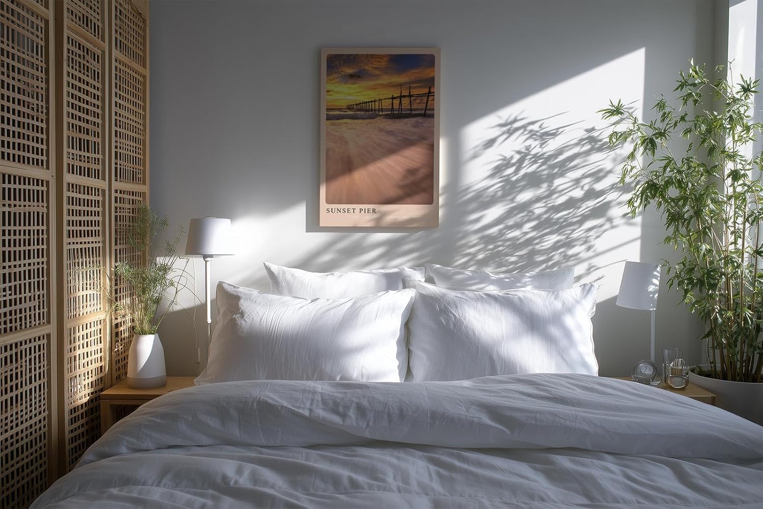 Paul Sinus Kunstdruck 40x60cm Sunset Pier Steg bei Sonnenuntergang The Last Light Riding the Tide