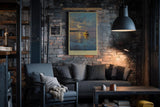Paul Sinus Wandbild in 40x60cm Segelboot im Morgenlicht auf ruhigem Wasser – maritimes Kunstwerk mit goldener Reflexion und sanftem Himmel