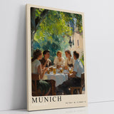 Paul Sinus Leinwandbild 60x90cm Leinwandbild München Biergarten Gemütlichkeit bayrische Tradition sonnige Atmosphäre gesellige Runde