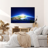 Paul Sinus Wandbild 120x80cm Erde Weltraum Sonnenaufgang Planet Satellitenaufnahme