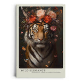 Paul Sinus Leinwandbild 40x60cm majestätischer Tiger in floraler Eleganz mit intensiven Farben und edler Ästhetik – kunstvolles Leinwandbild