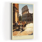 Paul Sinus Wandbild in 40x60cm Rom Italien Straßencafé am Kolosseum mediterrane Atmosphäre zeitlose Kunst für stilvolles Wohnen auf Leinwand