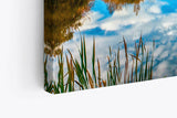 Paul Sinus Wandbild 120x80cm See blauer Himmel Wald Natur Cirrus Wolken Herbst