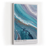 Paul Sinus Wandbild in 40x60cm Chemical Wave Abstrakte Fließstrukturen in Blauund Türkistönen