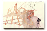 Sinus Art Wandbild 120x80cm Abstrakte Formen in sanftem Rot, Beige und Grau mit skizzenhaften Linien