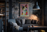 Paul Sinus Wandbild in 40x60cm The Sweetest Look – Verspieltes Katzen-Porträt im bunten Acrylstil, farbenfrohe Wandkunst mit charmantem Ausdruck