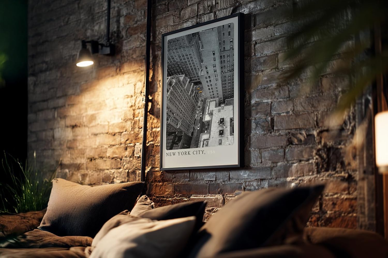 Paul Sinus Kunstdruck 40x60cm New York City mit Hochhäusern und gelben Taxis aus der Vogelperspektive