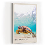 Paul Sinus Kunstdruck 40x60cm Sea Wanderer mit Meeresschildkröte unter Wasser in Türkis