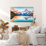 Paul Sinus Wandbild 120x80cm Schweizer Alpen Berggipfel Berge See Bergsee Schneegipfel