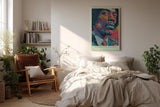 Paul Sinus Wandbild in 40x60cm Jimi's Electric Universe Buntes Musikerportrait mit psychedelischen Mustern