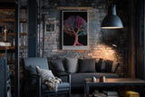 Paul Sinus Wandbild in 40x60cm The Thinking Tree – farbintensiver Baum mit neuronaler Struktur, moderne Naturund Gedankenmetapher