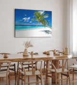 Wandbild 120x80cm Südseeparadies Palmen Strand Sonne Meer Türkis