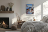 Paul Sinus Leinwandbild 40x60cm Leinwandbild Santorini Griechenland mediterraner Charme weiß-blaue Architektur griechische Insel Sommertraum