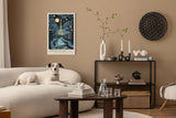 Paul Sinus Leinwandbild 60x90cm Paris Nachttraum Eiffelturm kunstvoll romantisch verträumt blau gold Lichter Stadt Zauber modern elegant