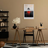 Paul Sinus Leinwandbild 80x120cm Roots of Blood – Symbolischer Baum mit dramatischen roten Wurzeln auf abstrakter Leinwand