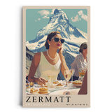 Paul Sinus Leinwandbild 40x60cm Leinwandbild Zermatt Alpen Luxus Eleganz Retro Stil stilvolle Kunst Berglandschaft exklusiver Lifestyle zeitlose Ästhetik
