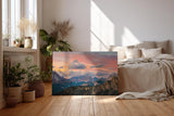 Sinus Art Wandbild 120x80cm Spektakuläres Bergpanorama im Licht eines dramatischen Sonnenuntergangs