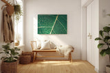 Sinus Art Wandbild 120x80cm Makroaufnahme eines grünen Blattes mit klarer Aderstruktur – faszinierend natürlich