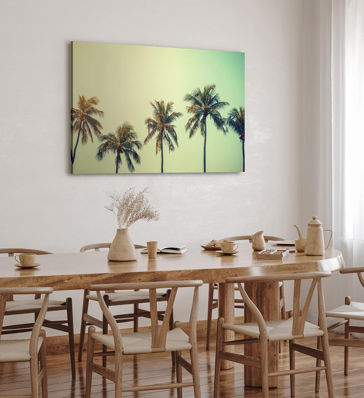 Wandbild 120x80cm Südseeparadies Palmen Sonne Sommer Grün
