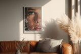 Paul Sinus Wandbild in 40x60cm The Tide Inside hyperrealistisches Porträt eines grünen Auges mit Wasser und Lichtreflexen