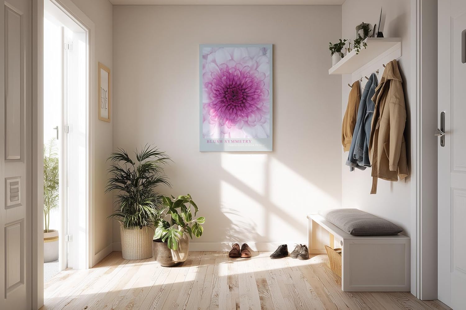 Paul Sinus Kunstdruck 40x60cm Blush Symmetry Rosafarbene Blüte in perfekter Anordnung Perfection in Pink Petals