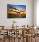 Paul Sinus Wandbild 120x80cm Propellerflugzeug Flugzeug über Angkor Wat Kambodscha