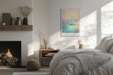 Paul Sinus Leinwandbild 40x60cm traumhafte Segelboot-Szene in pastellfarbenem Himmel und ruhigem Meer – kunstvolles Leinwandbild