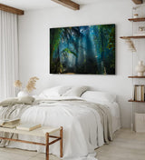 Paul Sinus Wandbild 120x80cm Dschungel Palmen Tropisch Lichtstrahlen Grün Bäume