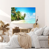 Wandbild 120x80cm Karibik Südsee Palmen Strand Meer Sommer Sonne