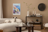 Paul Sinus Leinwandbild 80x120cm Greek Paradise – Santorini, Griechenland, Meer, Insel, Kykladen, Architektur, Blau, Weiß, Romantik, Urlaub, Sommer