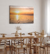 Paul Sinus Wandbild 120x80cm Meer Sonnenuntergang Möwen Horizont Himmel