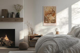 Paul Sinus Leinwandbild 40x60cm kunstvolles Hirschporträt mit filigranen Ornamenten und mystischer Naturästhetik, elegante Wandkunst in warmen Erdtönen