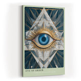 Paul Sinus Wandbild in 40x60cm Eye of Order Geometrische Komposition mit zentralem blauen Auge