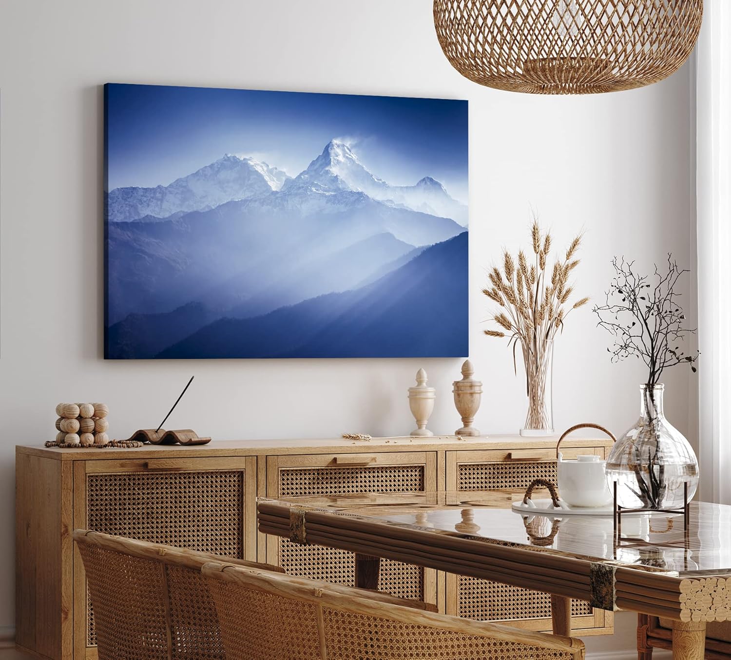 Paul Sinus Wandbild 120x80cm Himalaya Gebirge Schneegipfel Berge Natur Blau