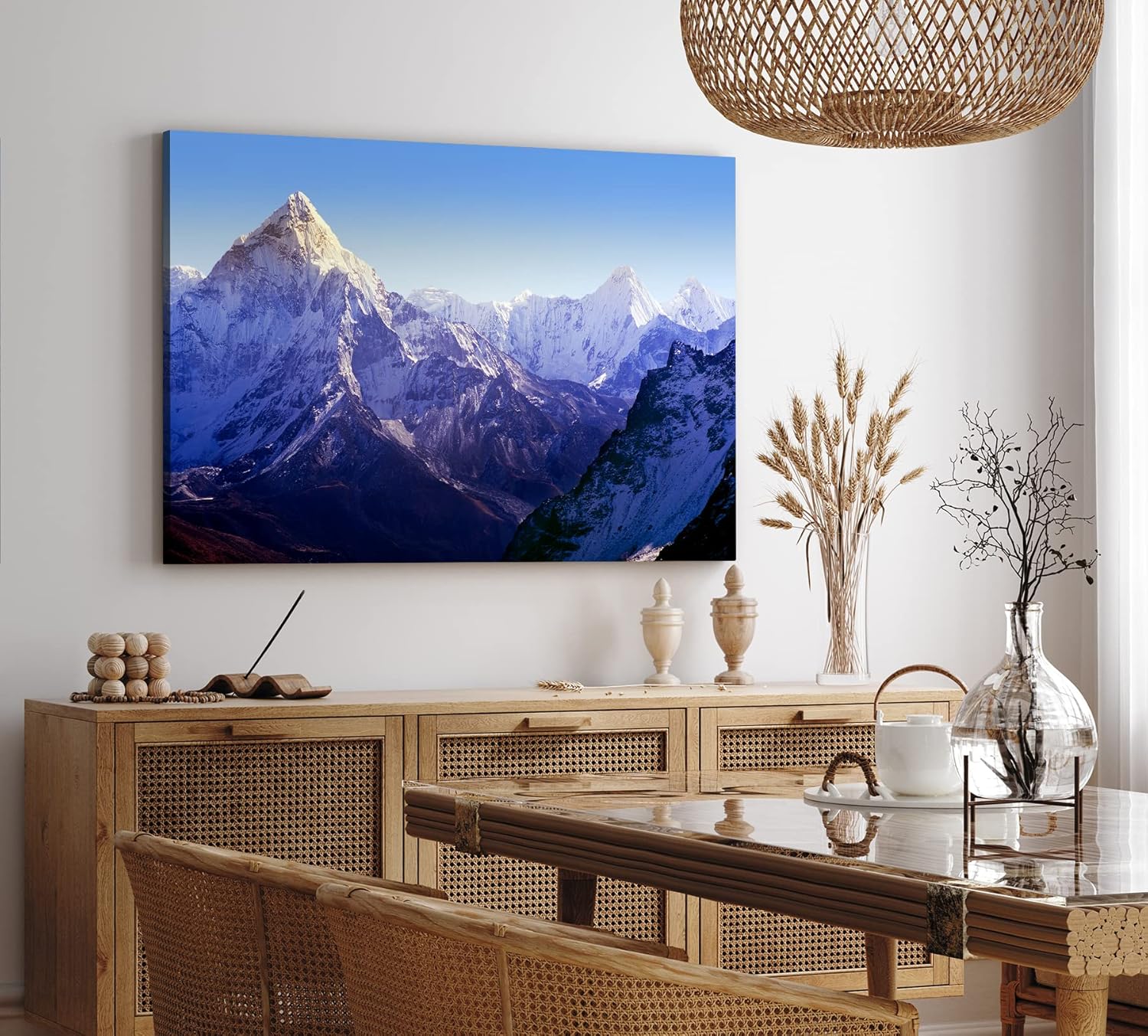Paul Sinus Wandbild 120x80cm Himalaya Gebirge Schneegipfel Berge Natur Blau