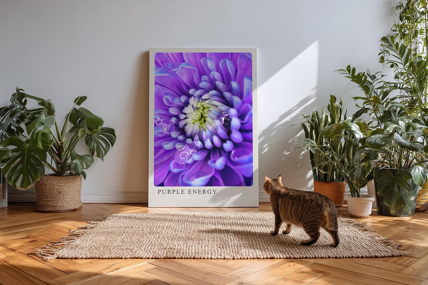 Paul Sinus Kunstdruck 40x60cm Purple Energy Blüte in Violett und Weiß Every Petal Charged with Color