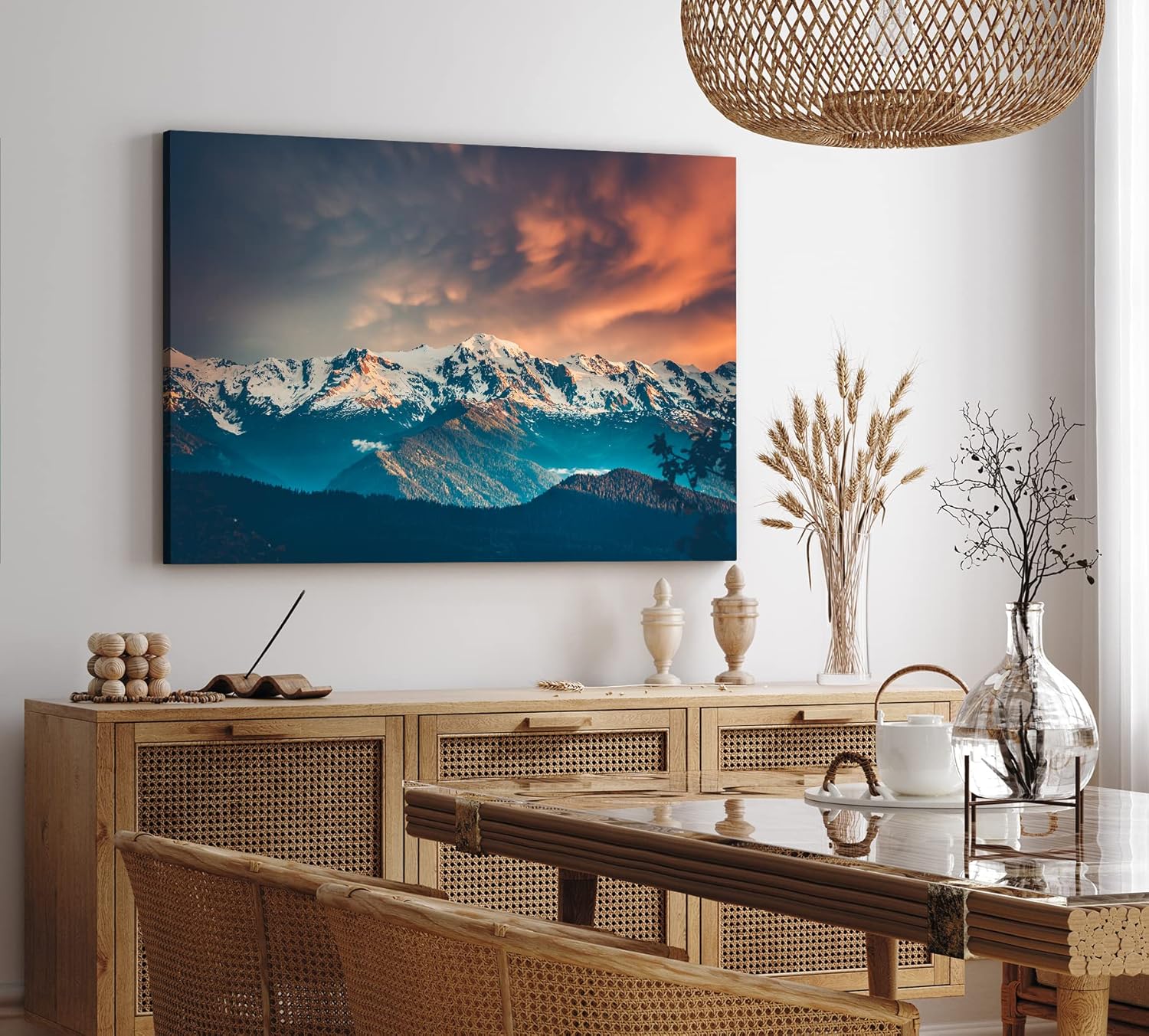 Paul Sinus Wandbild 120x80cm Gebirge Berge Schneegipfel Berglandschaft Natur