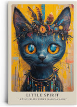 Paul Sinus Leinwandbild 40x60cm mystische Katze spirituell geheimnisvoll kunstvolle Wandkunst intensiv farbenfroh faszinierend ausdrucksstark tribal