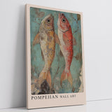 Paul Sinus Leinwandbild 80x120cm Leinwandbild Pompejanische Kunst – Antike Fischdarstellung, mediterraner Charme, historische Ästhetik, Vintage-Fresko