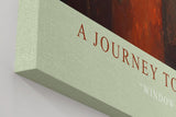 Paul Sinus Wandbild in 40x60cm A Journey to Love – Frau im Zug mit Blick auf den Eiffelturm, warmes Abendlicht, romantisches Paris-Motiv im Vintage-Stil