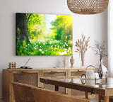 Paul Sinus Wandbild 120x80cm Grüne Wiese Pusteblumen Baum Sonnenschein Sommer