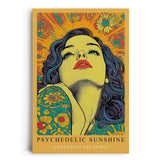 Paul Sinus Leinwandbild 80x120cm Leinwandbild Psychedelic Sunshine Retro Kunstwerk Pop Art Expressionismus lebendige Farben Festival Vibes Inspiration