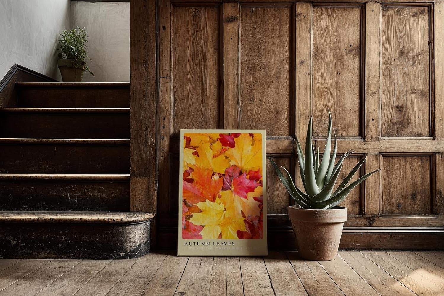Paul Sinus Kunstdruck 40x60cm Autumn Leaves – leuchtende Herbstblätter in Gold, Rot und Orange