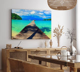 Paul Sinus Wandbild 120x80cm Südseeparadies Meer Thailand Holzsteg Sommer Horizont