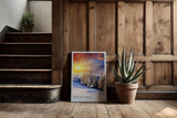 Paul Sinus Kunstdruck 40x60cm Winter Landschaft Schnee Sonnenuntergang Berge Frost Frosted Ridge