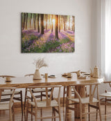 Paul Sinus Wandbild 120x80cm Wald Wildblumen Blumen Waldpfad Sonnenschein Bäume